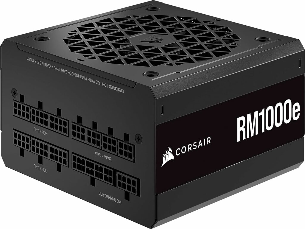 Corsair RM1000e (2023) Fully Modular Low-Noise ATX Power Supply - ATX 3.0  PCIe 5.0 Compliant - 105°C-Rated Capacitors - 80 Plus Gold Efficiency - Modern Standby Support - Black