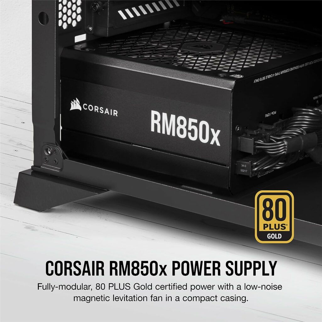 Corsair RM850x (2021) Fully Modular ATX Power Supply - 80 PLUS Gold - Low-Noise Fan - Zero RPM - Black