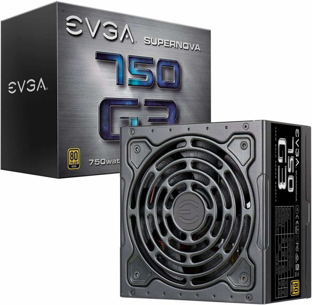 EVGA 220-G3-0750-X1 Super Nova 750 G3, 80 Plus Gold 750W, Fully Modular, Eco Mode with New HDB Fan, 10 Year Warranty, Includes Power ON Self Tester, Compact 150mm Size, Power Supply