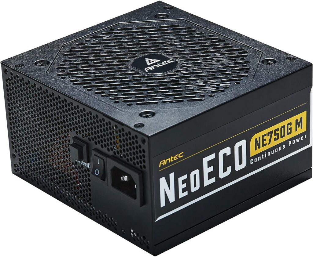 Antec NeoECO Series NE750G M, 80 Plus Gold Certified, 750W Full Modular with PhaseWave Design, Japanese Caps, Zero RPM Manager, 120 mm Silent Fan, ATX 12V 2.4  7-Year Warranty