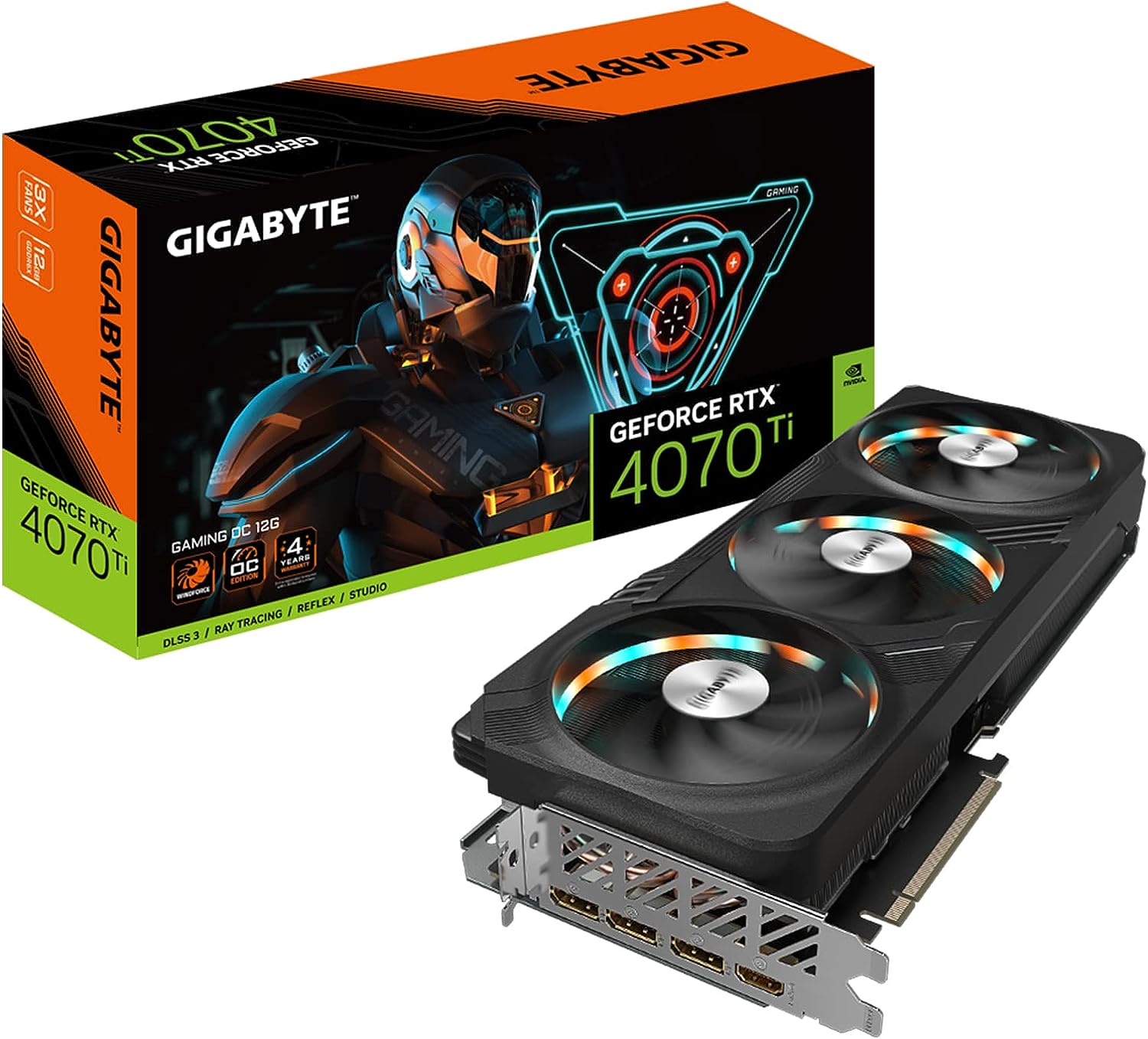 GIGABYTE GeForce RTX 4070 Ti Gaming OC 12G Graphics Card, 3X WINDFORCE Fans, 12GB 192-bit GDDR6X, GV-N407TGAMING OC-12GD Video Card