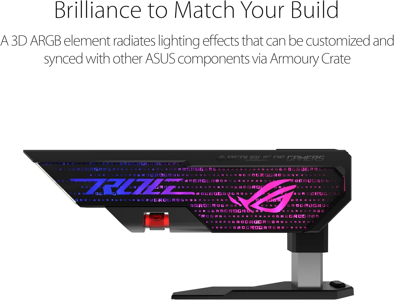 ASUS ROG Herculx Graphics Card Anti-Sag Holder Bracket (Solid Zinc Alloy Construction, Easy Toolless Installation, Included Spirit Level, Adjustable Height, Wide Compatibility, Aura Sync RGB)