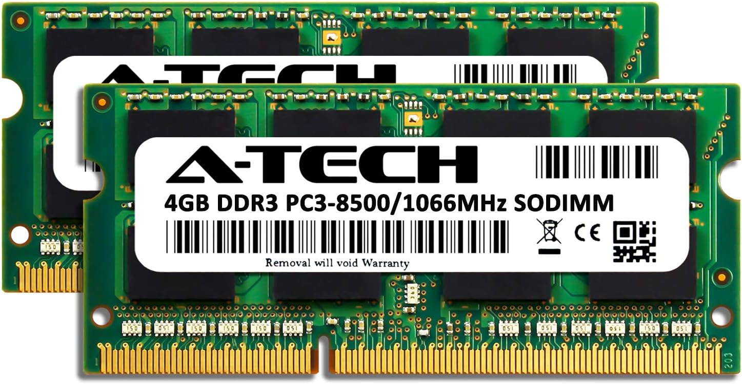 A-Tech 8GB DDR3/DDR3L 1600MHz PC3L-12800 (PC3-12800) CL11 SODIMM 2Rx8 1.35V 204-Pin Non-ECC SO-DIMM Laptop, Notebook RAM Memory Module