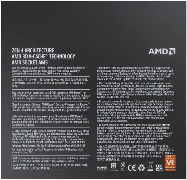 AMD Ryzen™ 9 7900X3D 12-Core, 24-Thread Desktop Processor