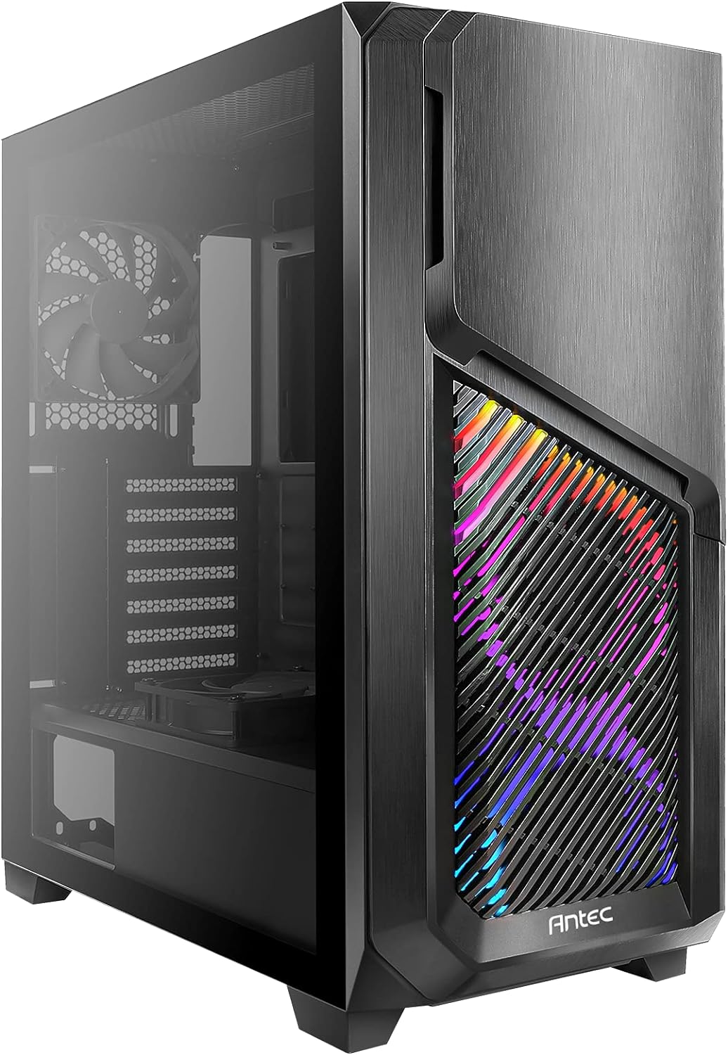 Antec Dark League DF700 Flux White, Mid Tower ATX Gaming Case, Flux Platform, 5 x 120mm Fans Included, ARGB  PWM Fan Controller, Tempered Glass Side Panel, High-Airflow Mesh Front Panel