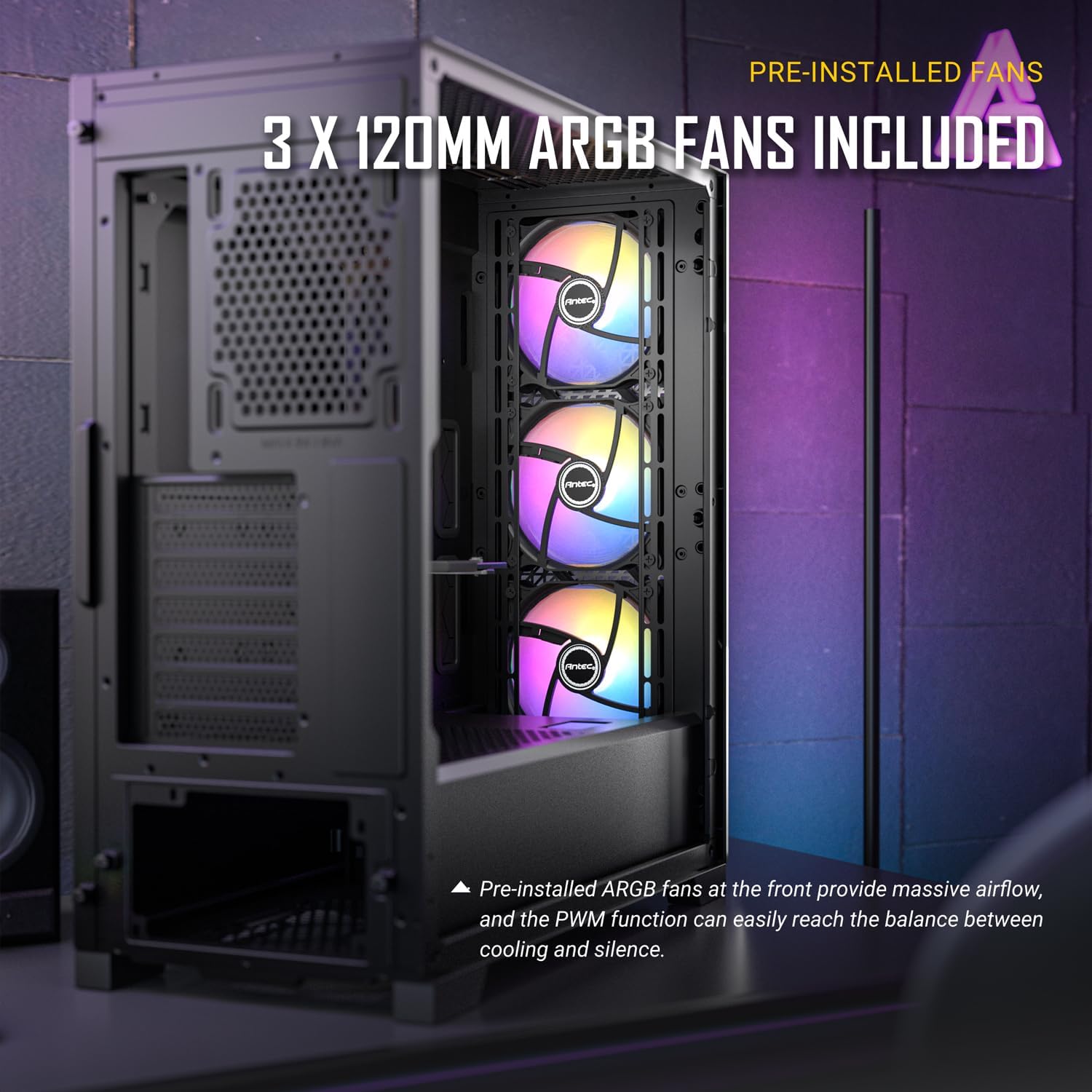 Antec Performance 1 FT, Full Tower, RTX40 Fully Compatible, Temp Display, 4 x Storm T3 PWM Fans, Type-C, Dual TG Side Panels, Removable Top Bracket, High Airflow Mesh Front Panel, E-ATX PC Gaming Case