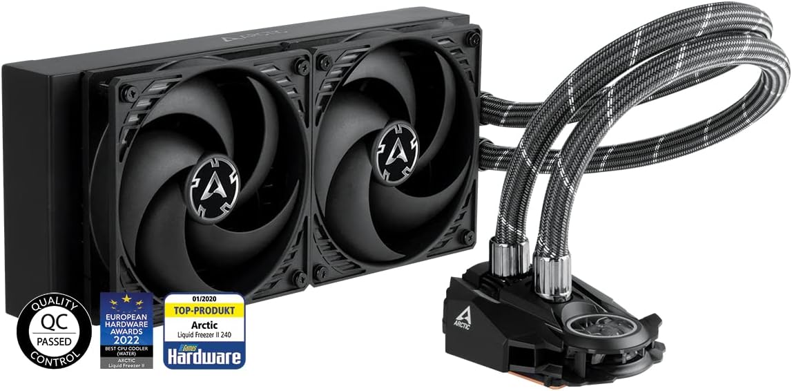 ARCTIC Liquid Freezer II 240 - Multi Compatible All-in-One CPU AIO Water Cooler, Compatible with Intel  AMD, Efficient PWM Controlled Pump, CPU Cooler, AIO Cooler, CPU Liquid Cooler - Black