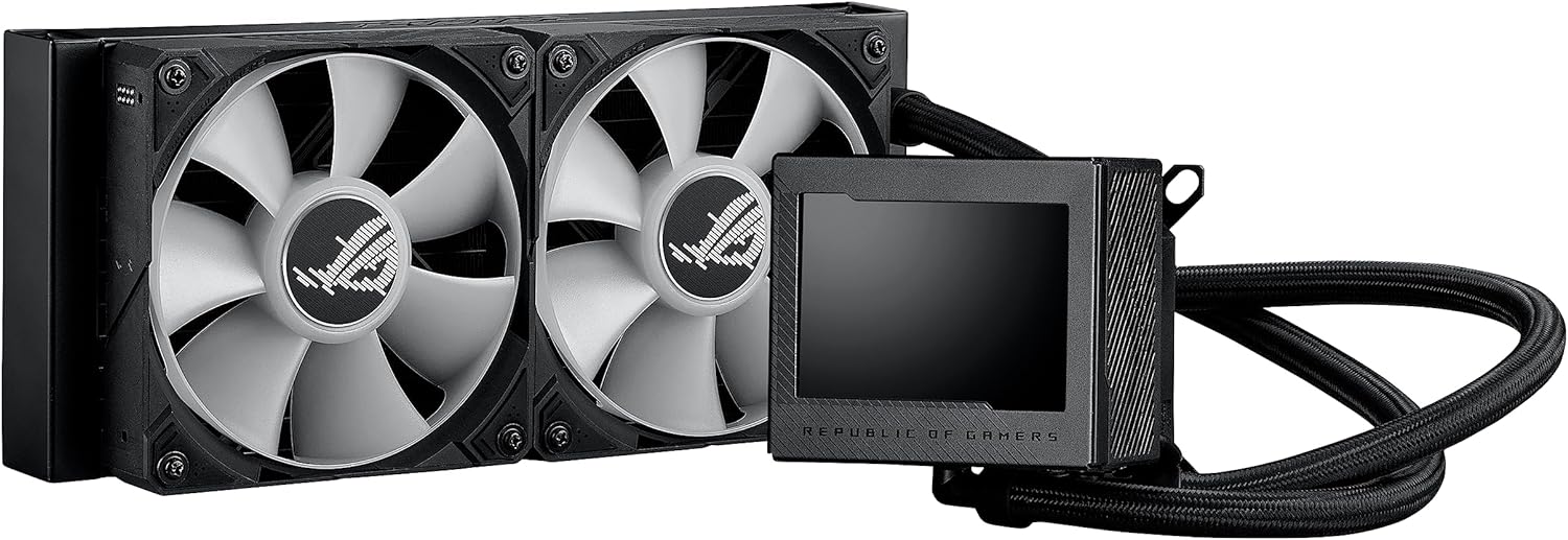 ASUS ROG Ryujin III 360 ARGB All-in-one Liquid CPU Cooler with 360mm Radiator. Asetek 8th gen Pump, 3X Magnetic 120mm ARGB Fans (Daisy Chain Design), 3.5” LCD Display