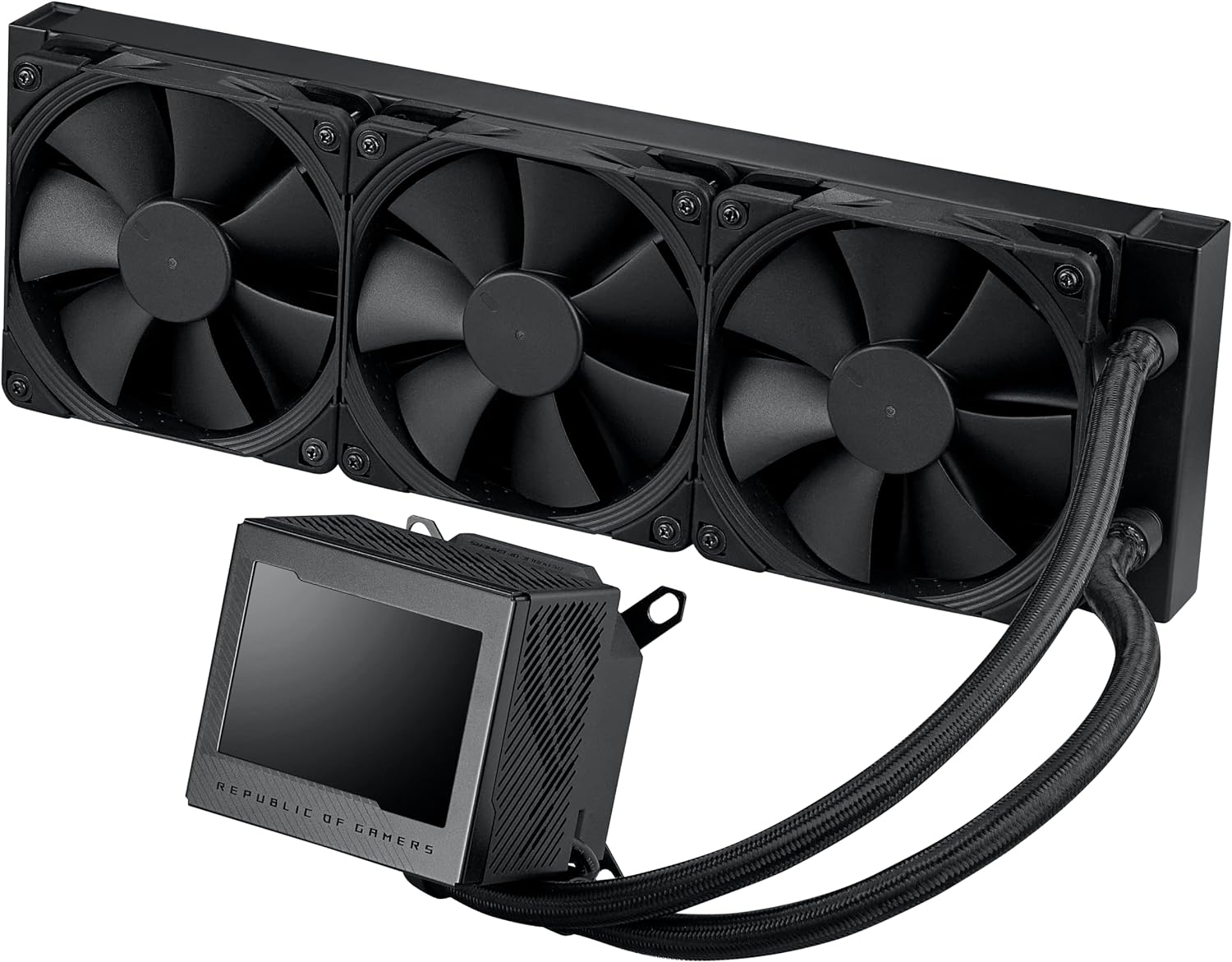 ASUS ROG Ryujin III 360 ARGB All-in-one Liquid CPU Cooler with 360mm Radiator. Asetek 8th gen Pump, 3X Magnetic 120mm ARGB Fans (Daisy Chain Design), 3.5” LCD Display
