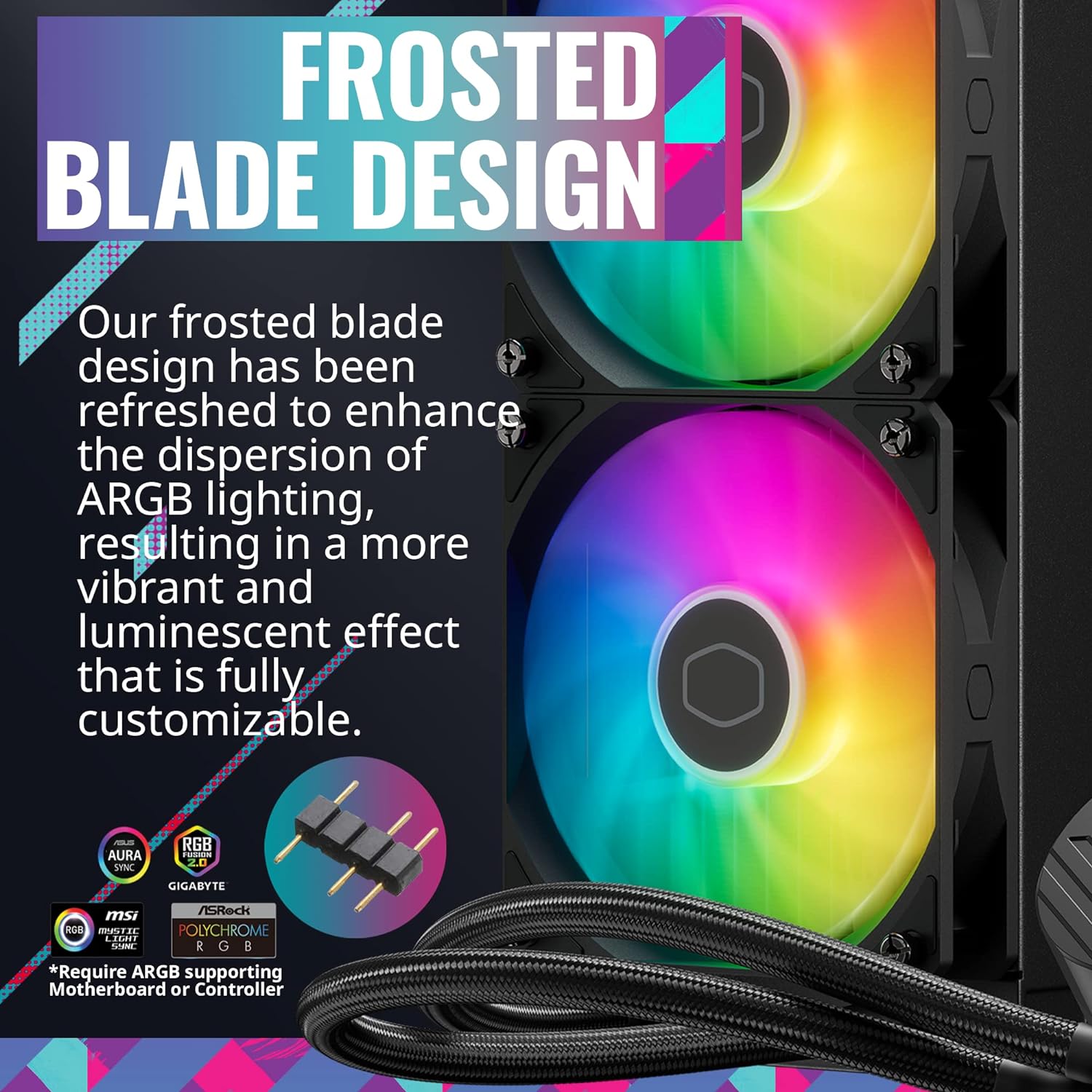 Cooler Master MasterLiquid 120L Core 120mm Close-Loop AIO Liquid Cooler, White LED Pump, Gen S Coldplate Pump, 120mm PWM, CryoFuze 14W/mK, AMD Ryzen AM5/AM4, Intel LGA1700/1200 (MLW-D12M-A17PK-R1)