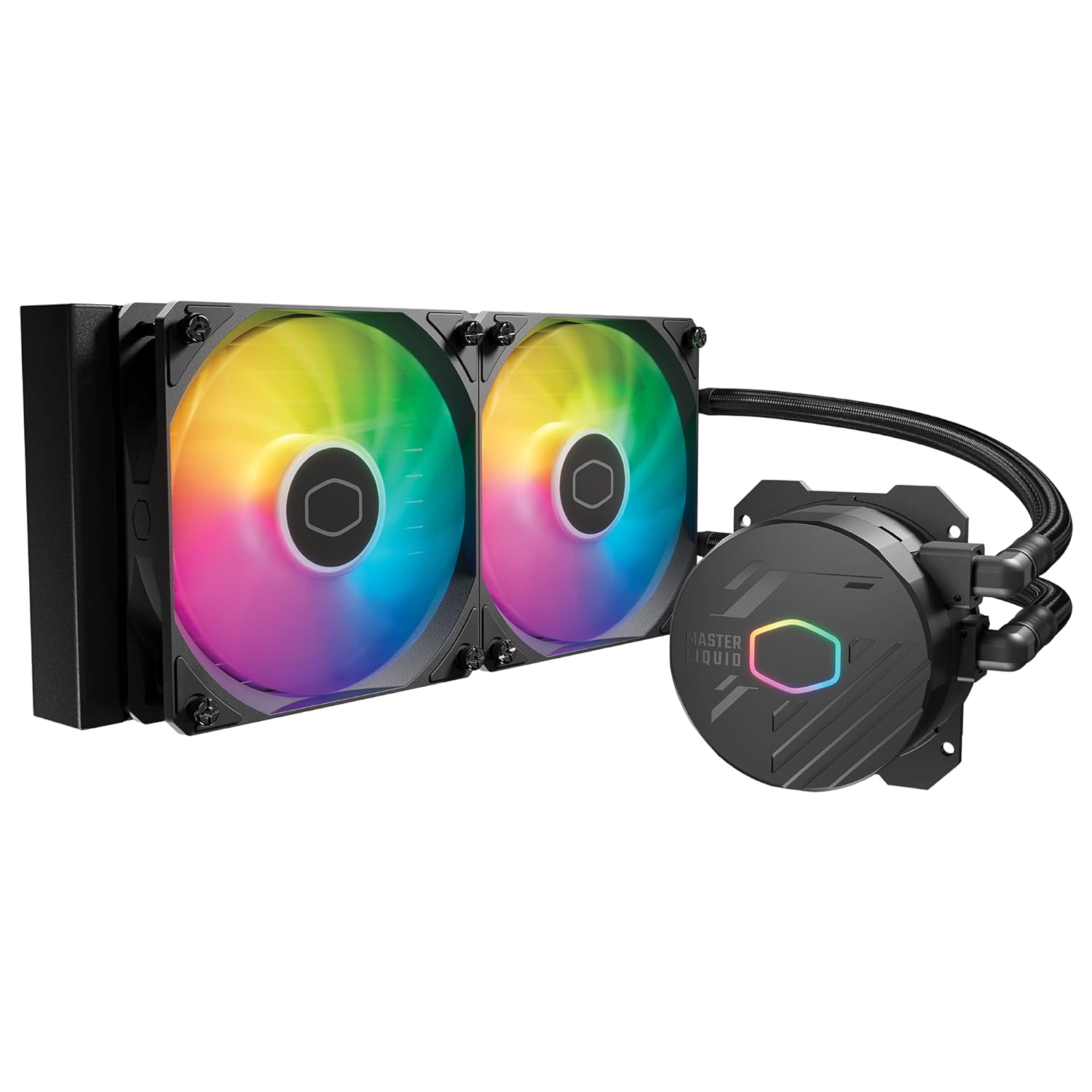 Cooler Master MasterLiquid 240L Core 240mm Close-Loop AIO Liquid Cooler, ARGB Sync, Gen S Coldplate Pump, 120mm PWM, CryoFuze 14W/mK, AMD Ryzen AM5/AM4, Intel LGA1700/1200 (MLW-D24M-A18PZ-R1), Black