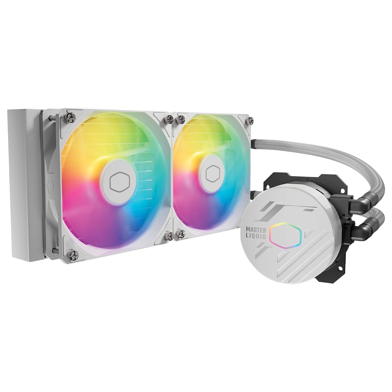 Cooler Master MasterLiquid 240L Core White 240mm Close-Loop AIO Liquid Cooler, ARGB Sync, Gen S Coldplate Pump, 120mm PWM, CryoFuze 14W/mK, AMD Ryzen AM5/AM4, Intel LGA1700/1200 (MLW-D24M-A18PZ-RW)