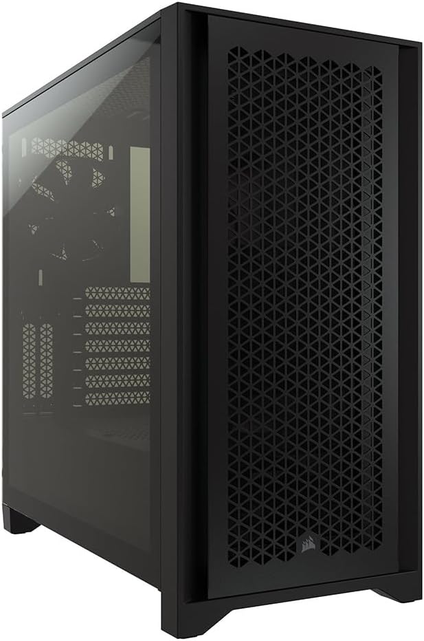 CORSAIR 4000D AIRFLOW Tempered Glass Mid-Tower ATX Case - High-Airflow - Cable Management System - Spacious Interior - Two Included 120 mm Fans - Black