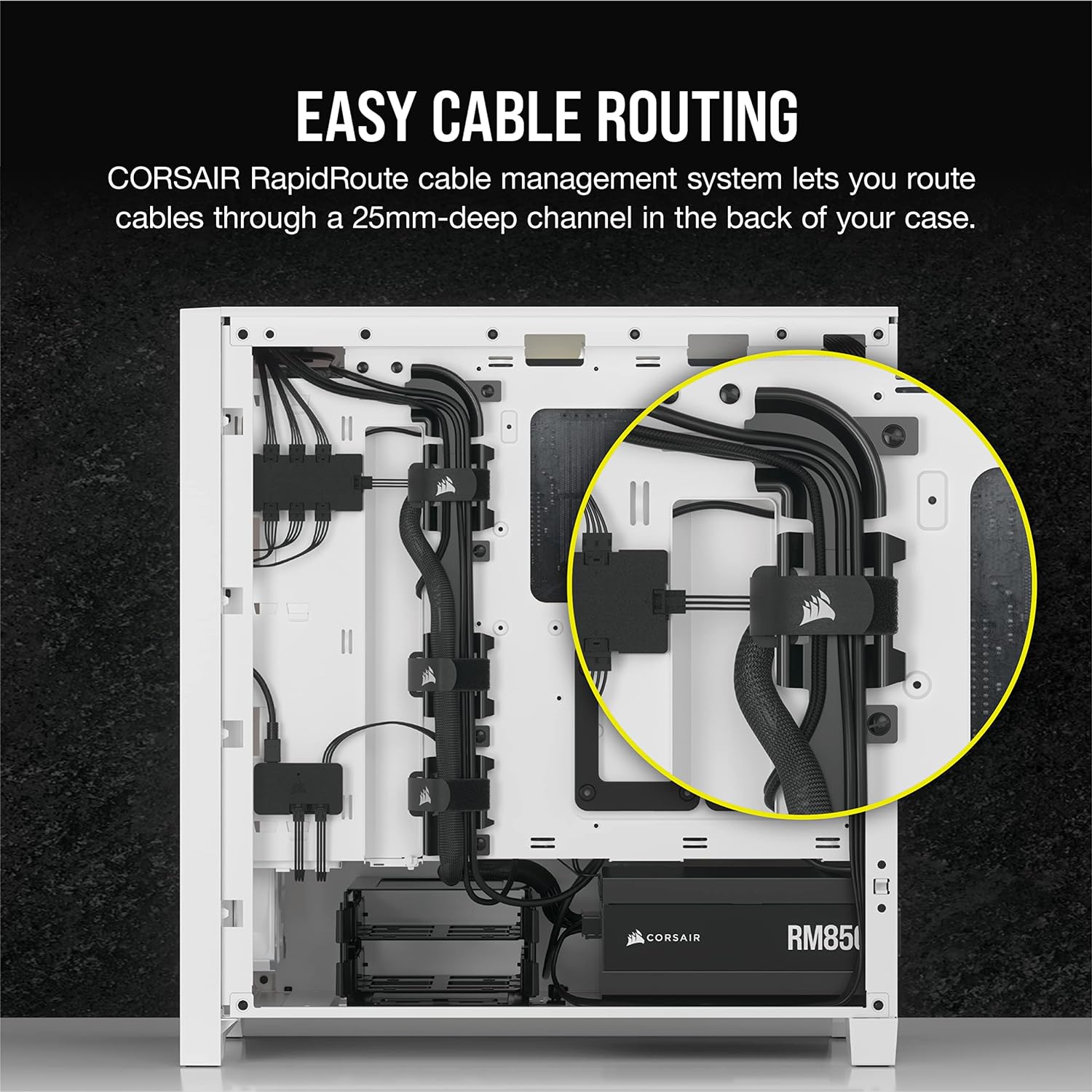 CORSAIR 4000D AIRFLOW Tempered Glass Mid-Tower ATX Case - High-Airflow - Cable Management System - Spacious Interior - Two Included 120 mm Fans - Black