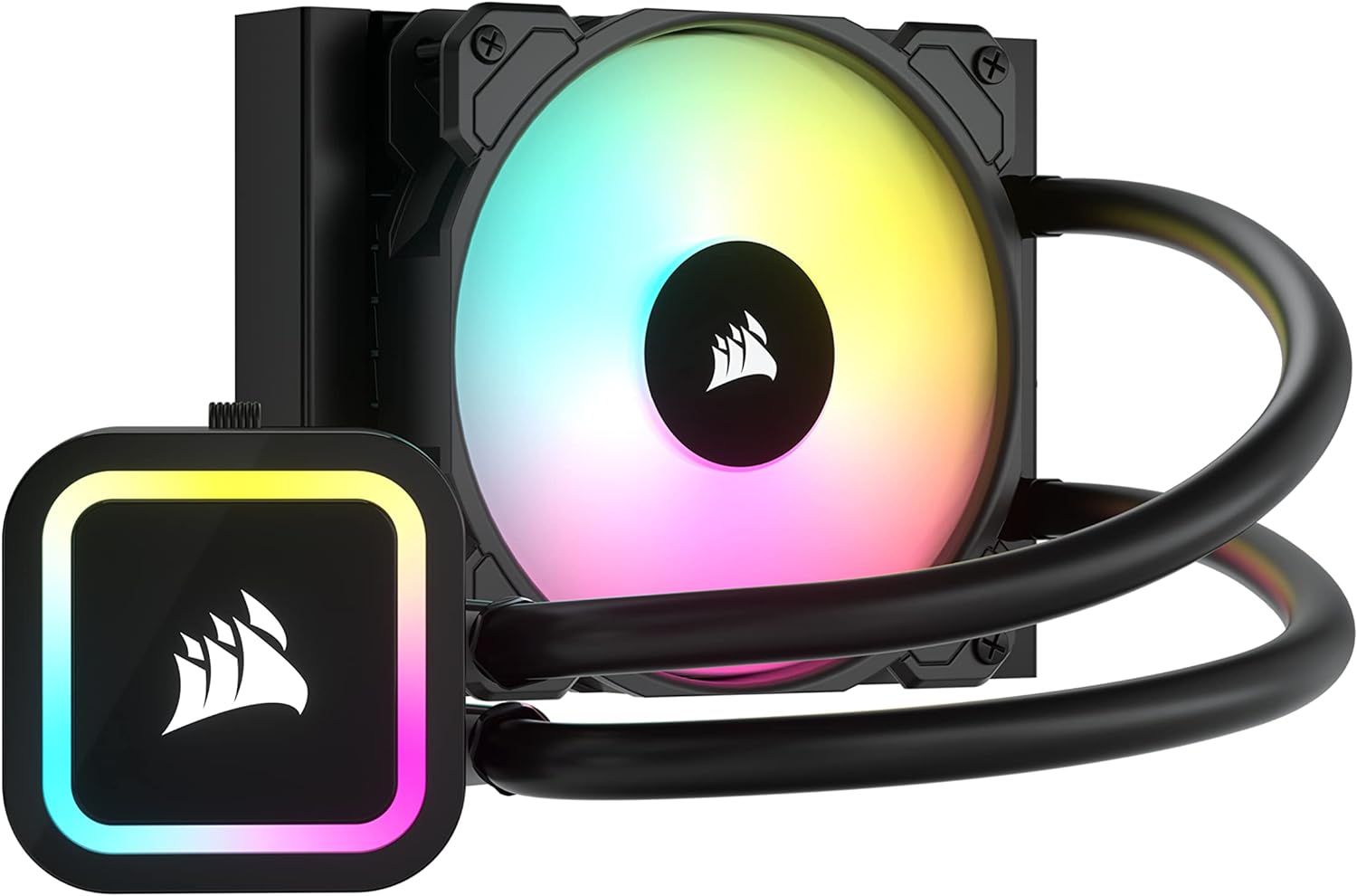 Corsair H60x RGB Elite Liquid CPU Cooler - 16 Dynamic RGB LEDs - SP120 RGB Elite Series PWM Fan with AirGuide Technology - Intel® LGA 1700, 1200, 115X, 2066, AMD® AM5/AM4 Sockets - Black, 120mm AIO