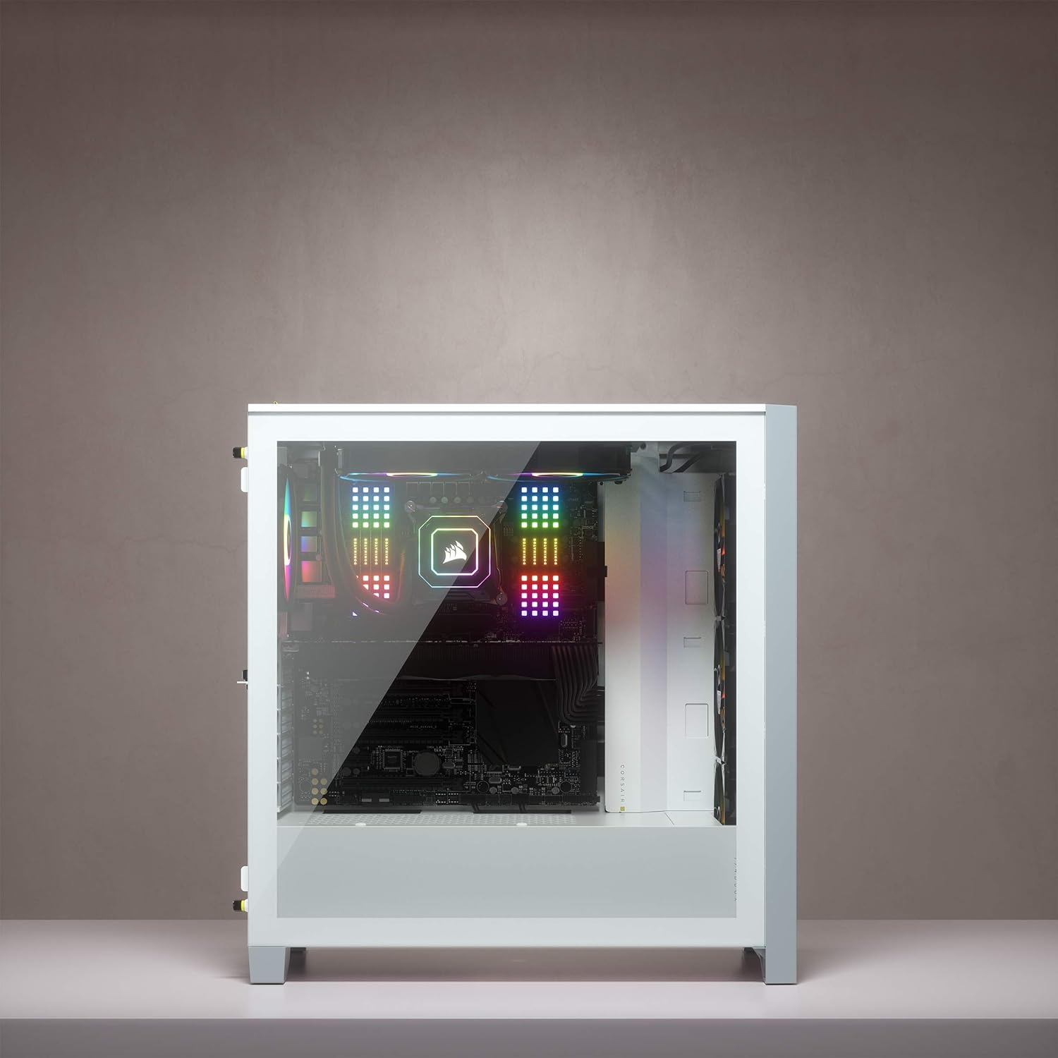 CORSAIR iCUE 4000X RGB Tempered Glass Mid-Tower ATX PC Case - 3X SP120 RGB Elite Fans - iCUE Lighting Node CORE Controller - High Airflow - Black