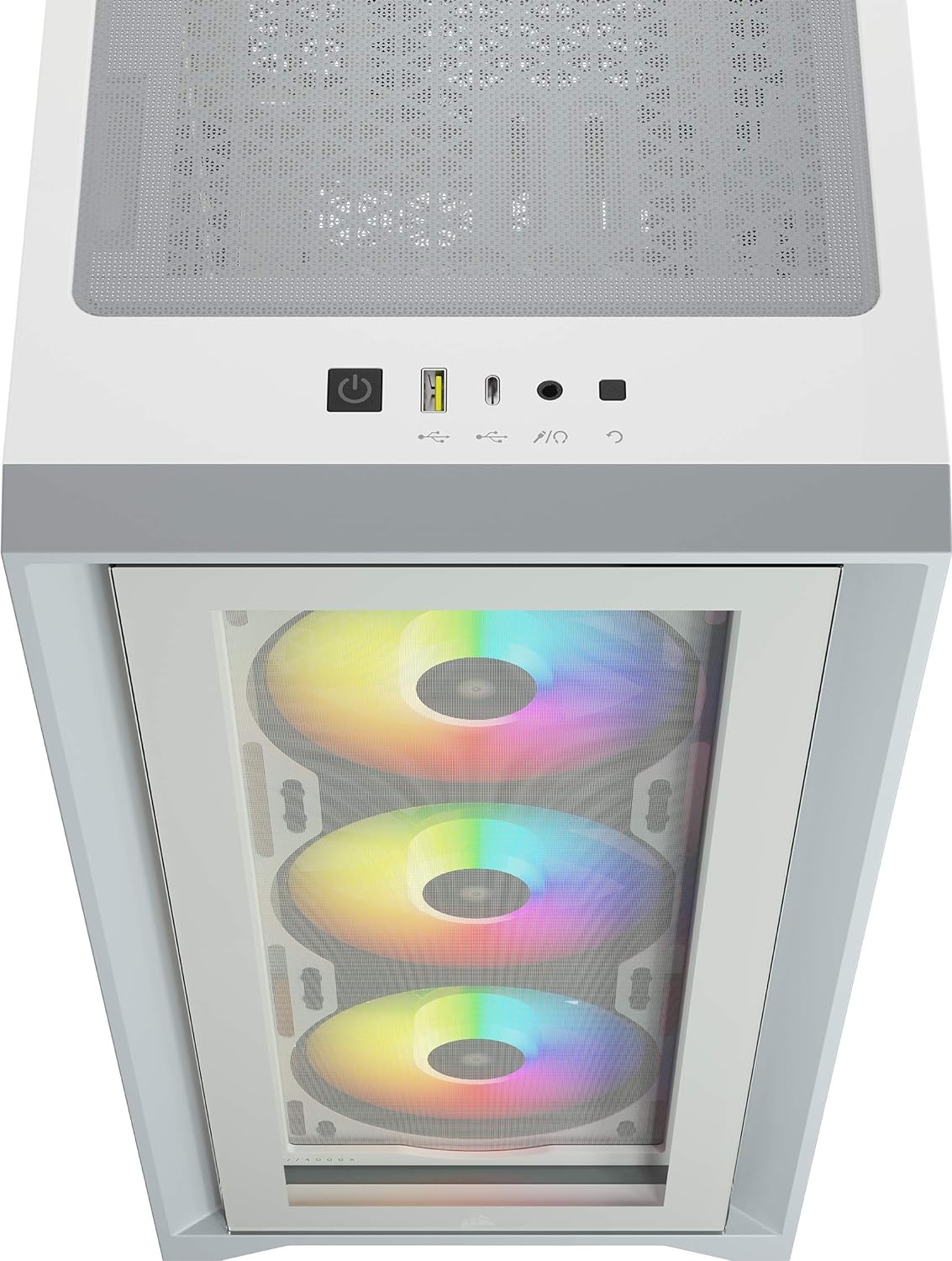 CORSAIR iCUE 4000X RGB Tempered Glass Mid-Tower ATX PC Case - 3X SP120 RGB Elite Fans - iCUE Lighting Node CORE Controller - High Airflow - Black