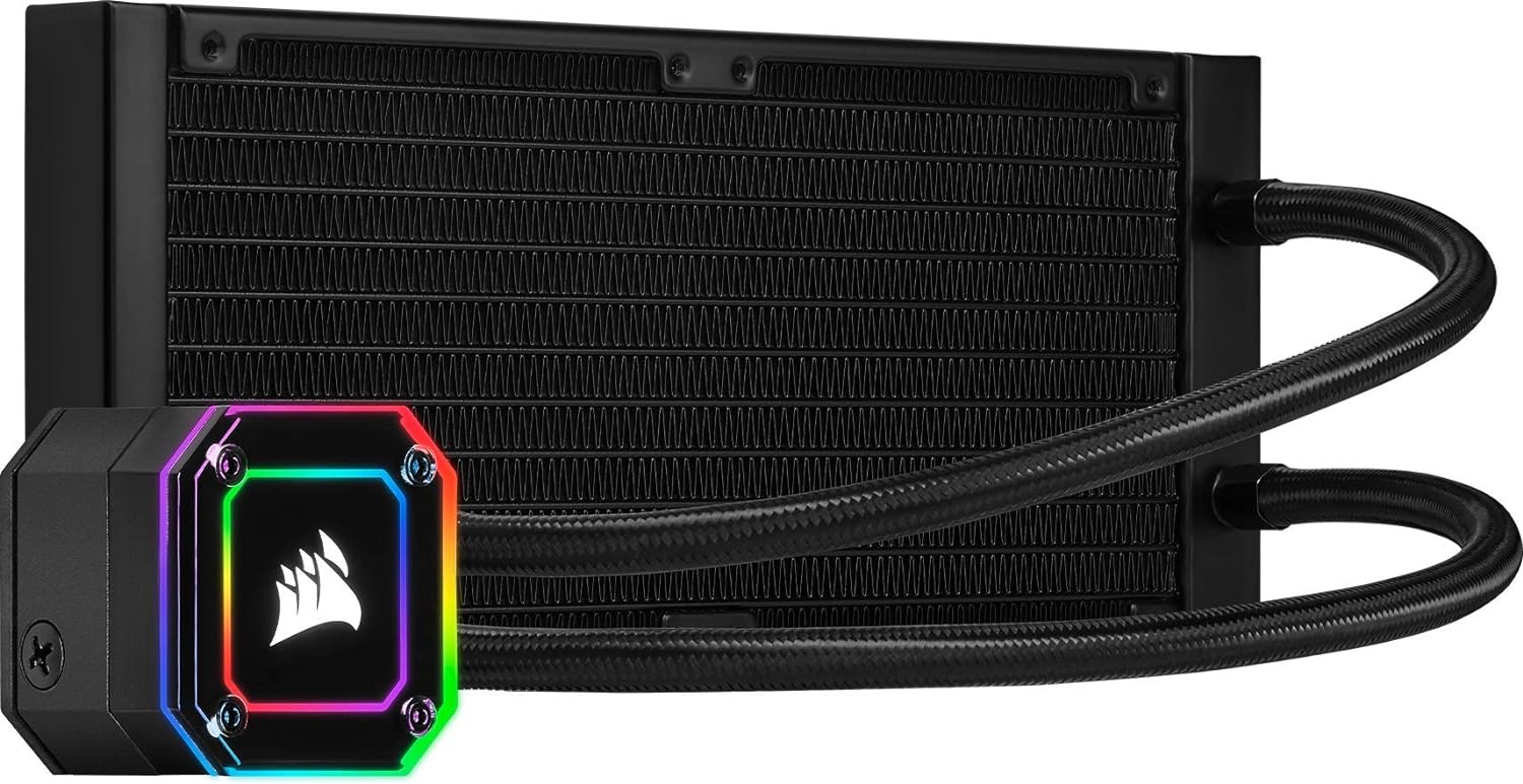 Corsair iCUE H100i Elite CAPELLIX XT Liquid CPU Cooler - Two AF120 RGB Elite Fans - 240mm Radiator - Intel® LGA 1700, 1200, 115X, 2066, AMD® AM5, AM4 - Included iCUE Commander CORE - Black