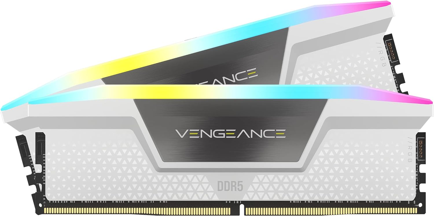 CORSAIR VENGEANCE RGB DDR5 RAM 32GB (2x16GB) 6000MHz CL36 Intel XMP iCUE Compatible Computer Memory - Black (CMH32GX5M2D6000C36)