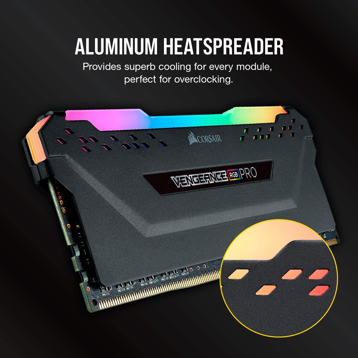 Corsair VENGEANCE RGB PRO DDR4 16GB (2x8GB) 3200MHz CL16 Intel XMP 2.0 iCUE Compatible Computer Memory - Black (CMW16GX4M2C3200C16)