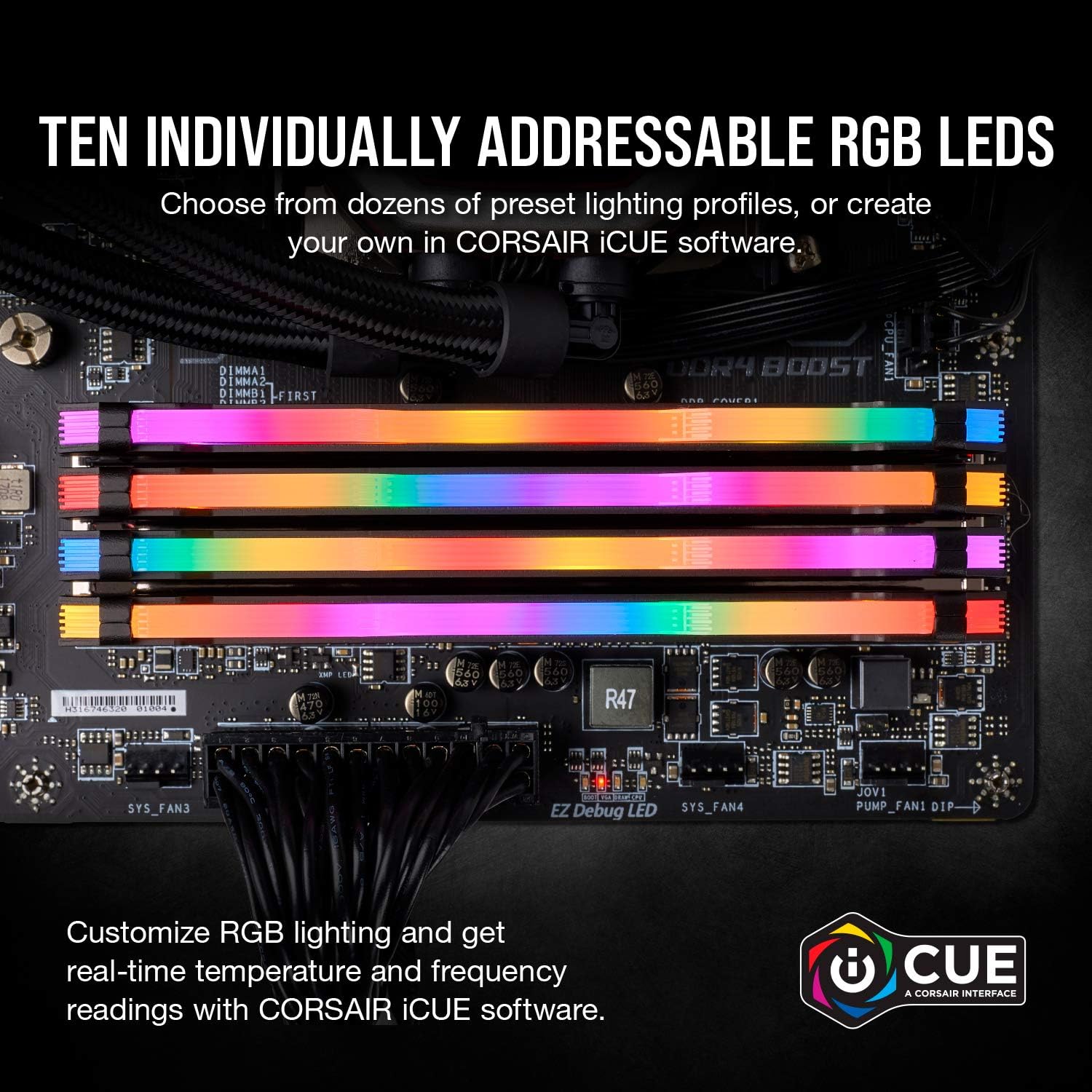Corsair VENGEANCE RGB PRO DDR4 16GB (2x8GB) 3200MHz CL16 Intel XMP 2.0 iCUE Compatible Computer Memory - Black (CMW16GX4M2C3200C16)