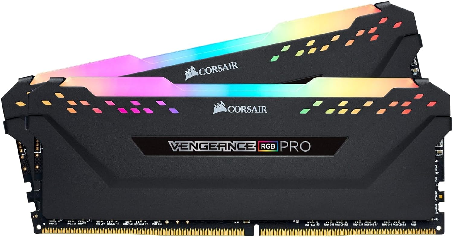 Corsair VENGEANCE RGB PRO DDR4 32GB (2x16GB) 3600MHz CL18 Intel XMP 2.0 iCUE Compatible Computer Memory - Black (CMW32GX4M2D3600C18)