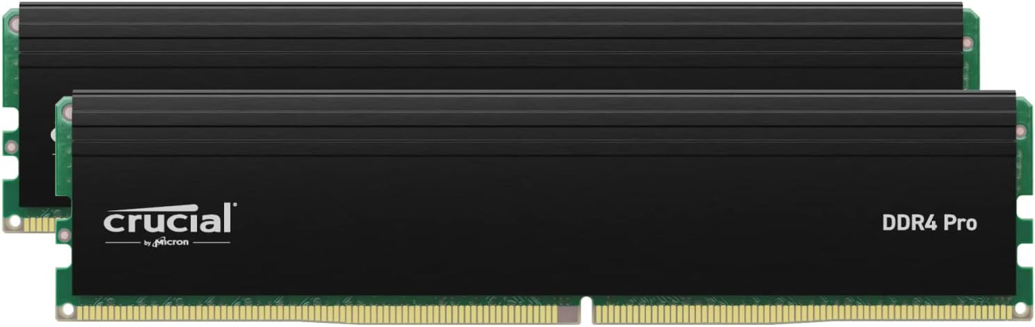 Crucial Pro RAM 64GB Kit DDR4 3200MT/s (or 3000MT/s or 2666MT/s) Desktop Memory CP2K32G4DFRA32A 32GB (Pack of 2)