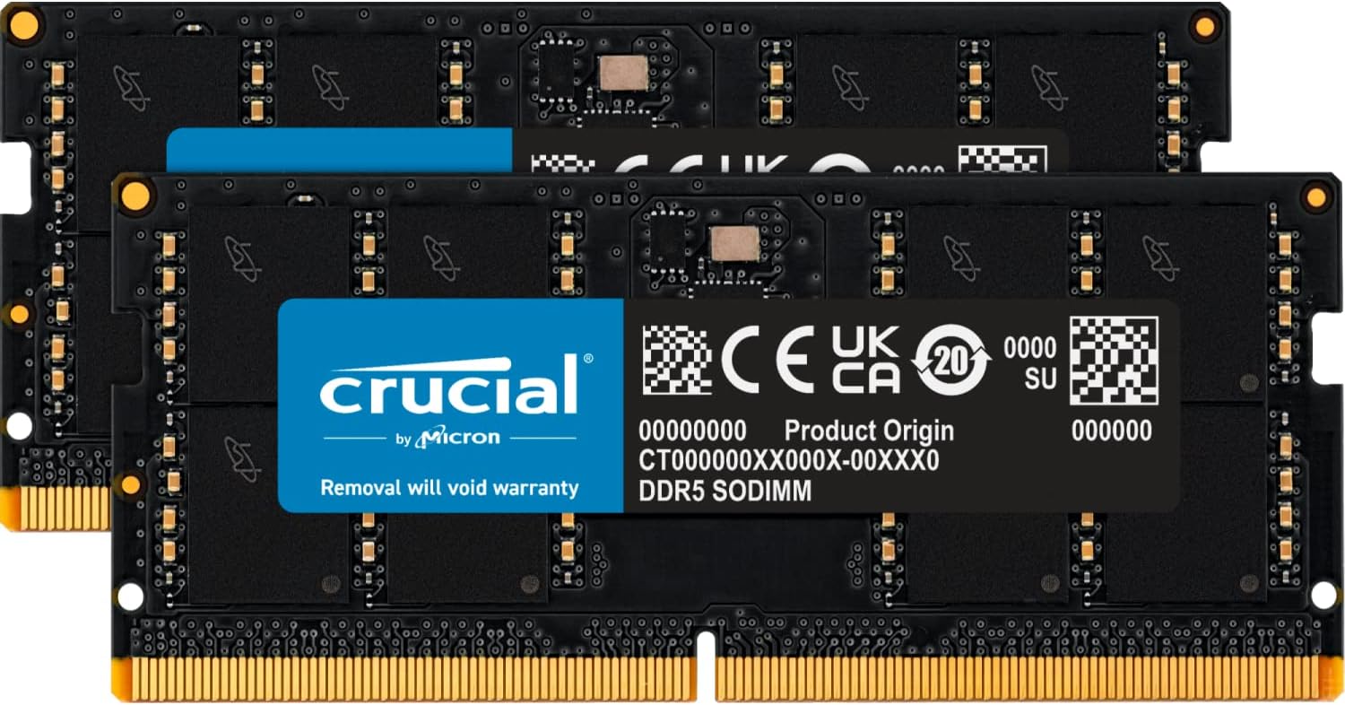 Crucial RAM 64GB Kit (2x32GB) DDR5 4800MT/s CL40 Laptop Memory CT2K32G48C40S5