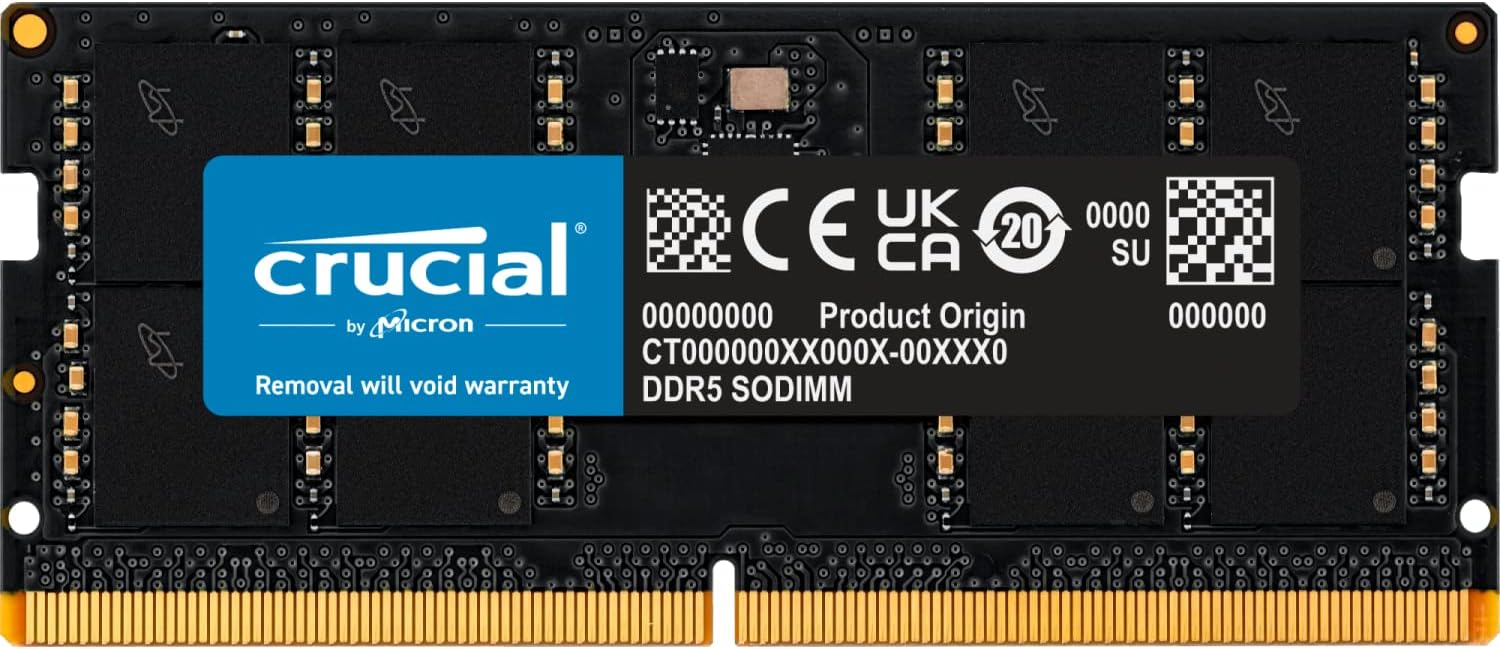 Crucial RAM 64GB Kit (2x32GB) DDR5 4800MT/s CL40 Laptop Memory CT2K32G48C40S5