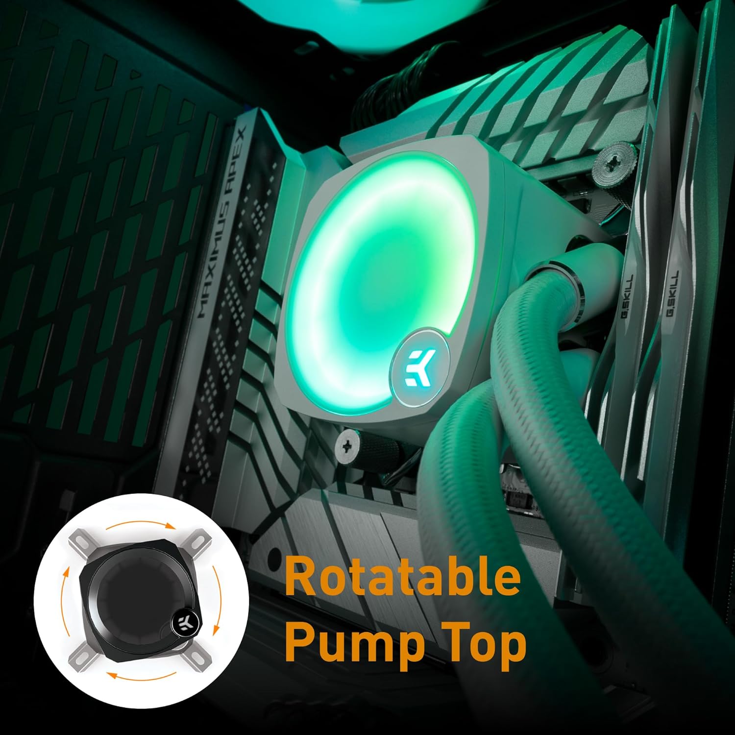 EK Nucleus AIO CR360 Lux D-RGB All-in-One Liquid CPU Cooler with EK FPT Fans, Water Cooling Computer Parts, 120mm Fan, Compatible with Latest Intel  AMD CPUs
