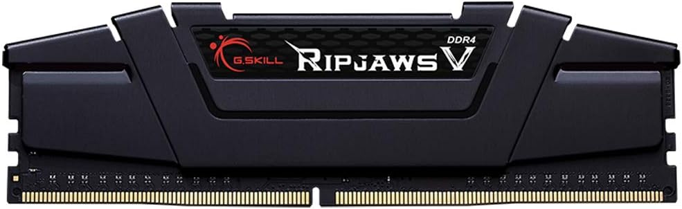 G.SKILL Ripjaws V Series (Intel XMP) DDR4 RAM 16GB (2x8GB) 3200MT/s CL16-18-18-38 1.35V Desktop Computer Memory UDIMM - Black (F4-3200C16D-16GVKB)
