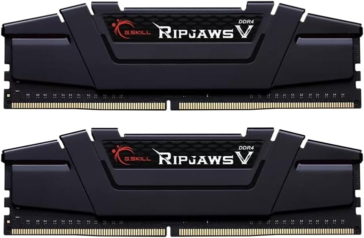 G.SKILL Ripjaws V Series (Intel XMP) DDR4 RAM 32GB (2x16GB) 3200MT/s CL16-18-18-38 1.35V Desktop Computer Memory UDIMM - Black (F4-3200C16D-32GVK)