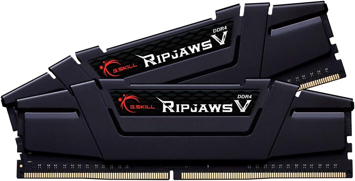 G.SKILL Ripjaws V Series (Intel XMP) DDR4 RAM 32GB (2x16GB) 3600MT/s CL16-19-19-39 1.35V Desktop Computer Memory UDIMM - Black (F4-3600C16D-32GVKC)