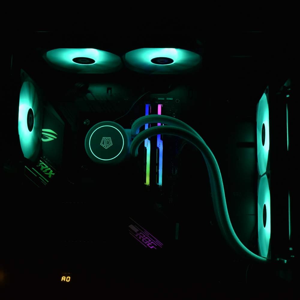 ID-COOLING AURAFLOW X 240 CPU Water Cooler RGB CPU Liquid Cooler 240mm AIO Cooler MB Sync 12V 4PIN Connector 2X120mm RGB Fan, Intel 1700/115X/1200/2066, AMD AM4/AM5