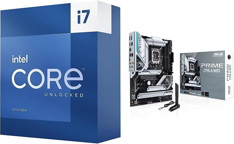 Intel Core i7-13700K (Latest Gen) Gaming Desktop Processor 16 cores (8 P-cores + 8 E-cores) with Integrated Graphics - Unlocked and ASUS Prime Z790-A WiFi 6E LGA 1700(Intel®13th12th)
