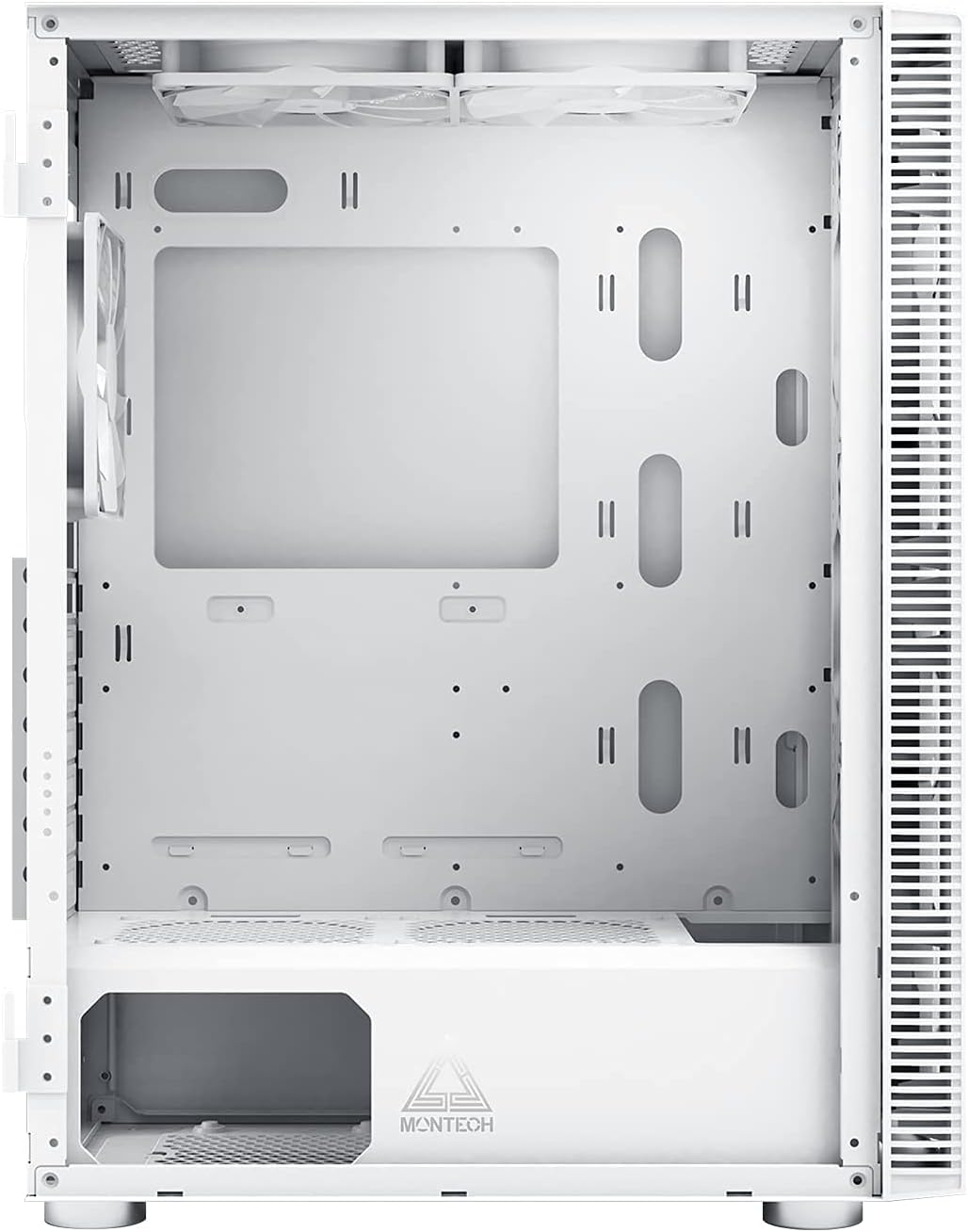 Montech AIR 100 ARGB Micro-ATX Tower with Four ARGB Fans Pre Installed, Ultra-Minimalist Design, Fine Mesh Front Panel, High Airflow, Unique Side Swivel Tempered Glass, Black
