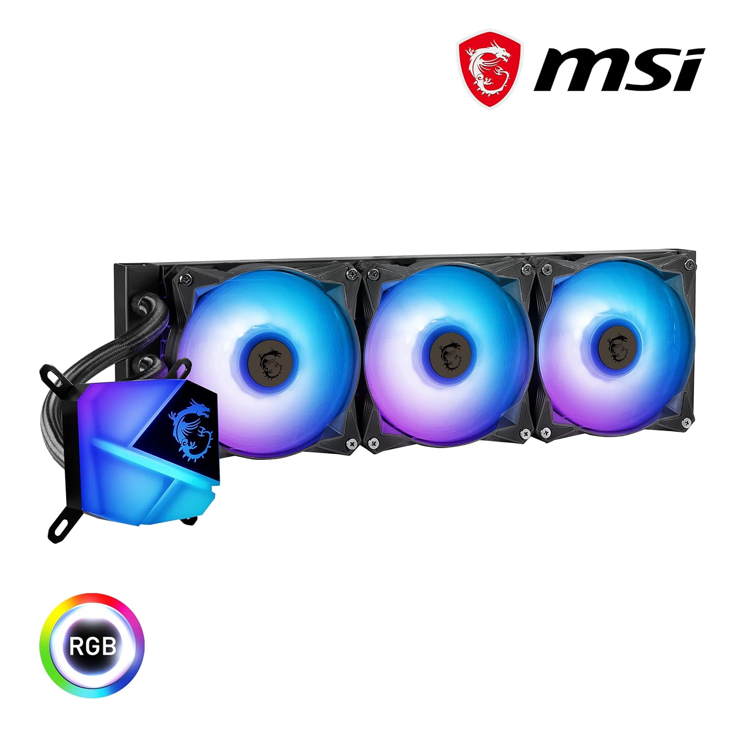 MSI MAG CoreLiquid C360 - AIO ARGB CPU Liquid Cooler - 360mm Radiator - LGA 1700 Ready - Triple 120mm ARGB PWM Fans ,Black