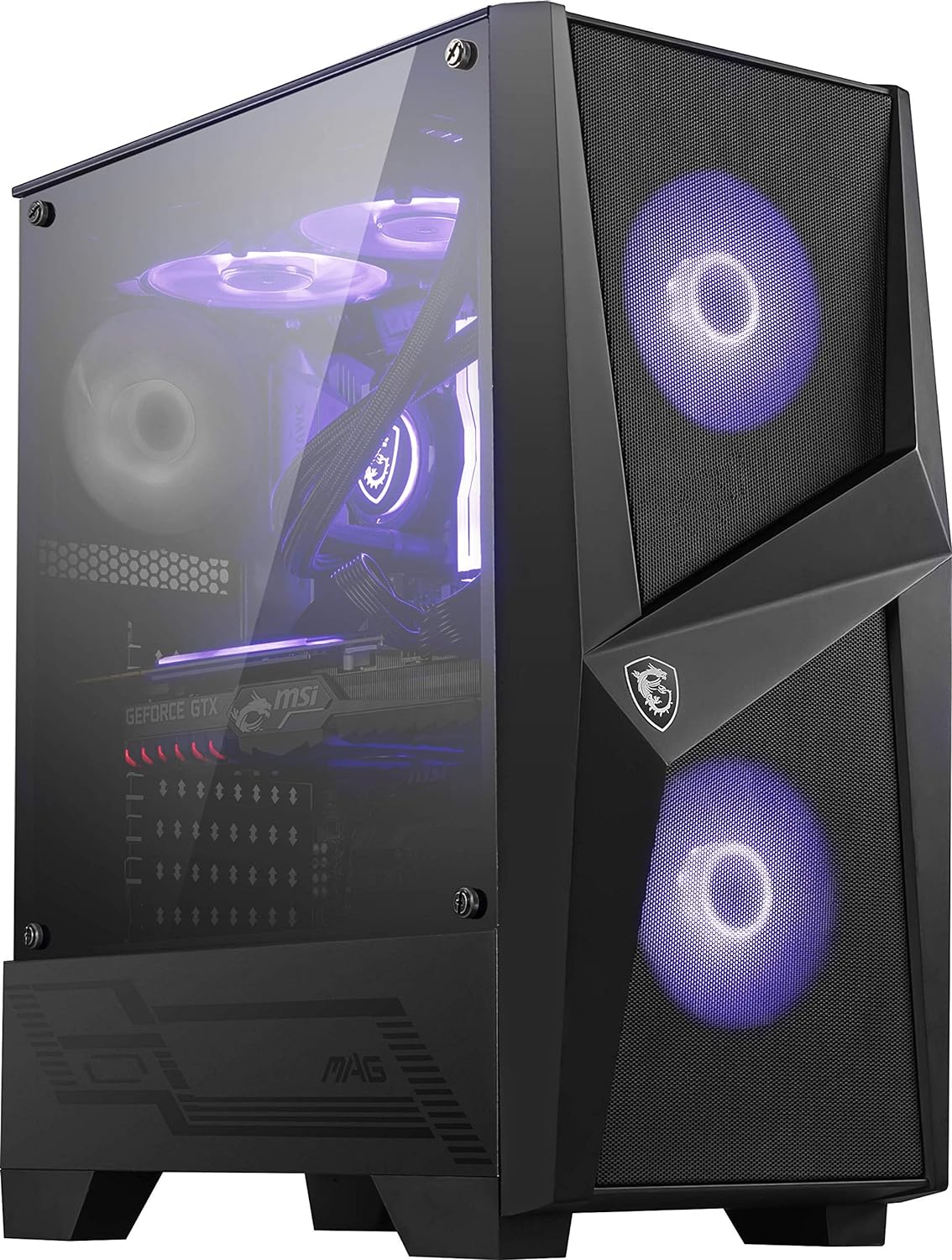 MSI Mid-Tower PC Gaming Case – Tempered Glass Side Panel – 4 x 120mm aRGB Fan – Liquid Cooling Support up to 240mm Radiator x 1 – MAG Forge 112R