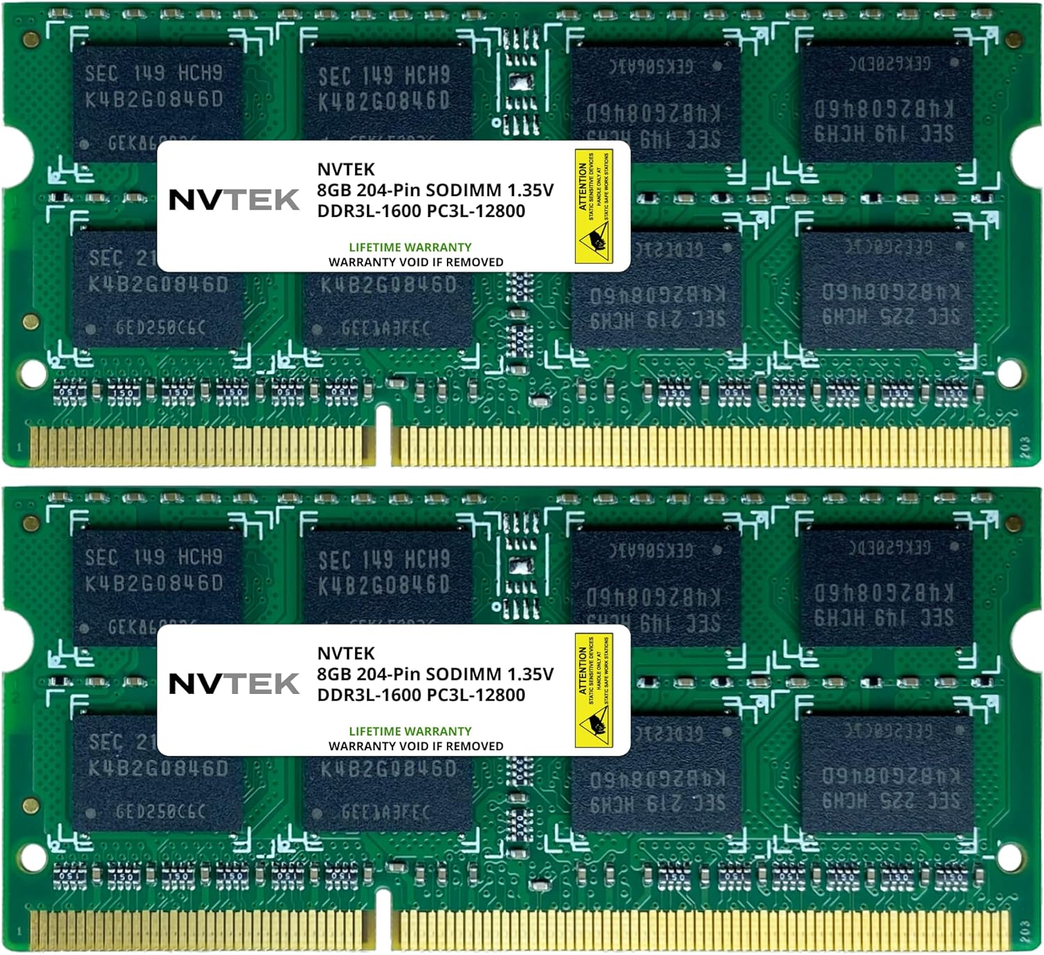 NVTEK 16GB (2x8GB) DDR3L-1600 PC3-12800 SODIMM Laptop RAM Memory Upgrade