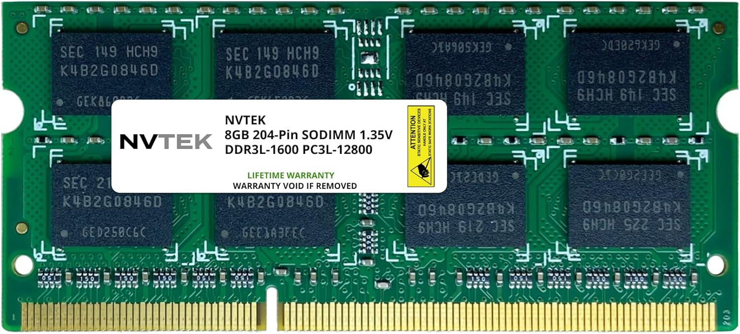 NVTEK 16GB (2x8GB) DDR3L-1600 PC3-12800 SODIMM Laptop RAM Memory Upgrade