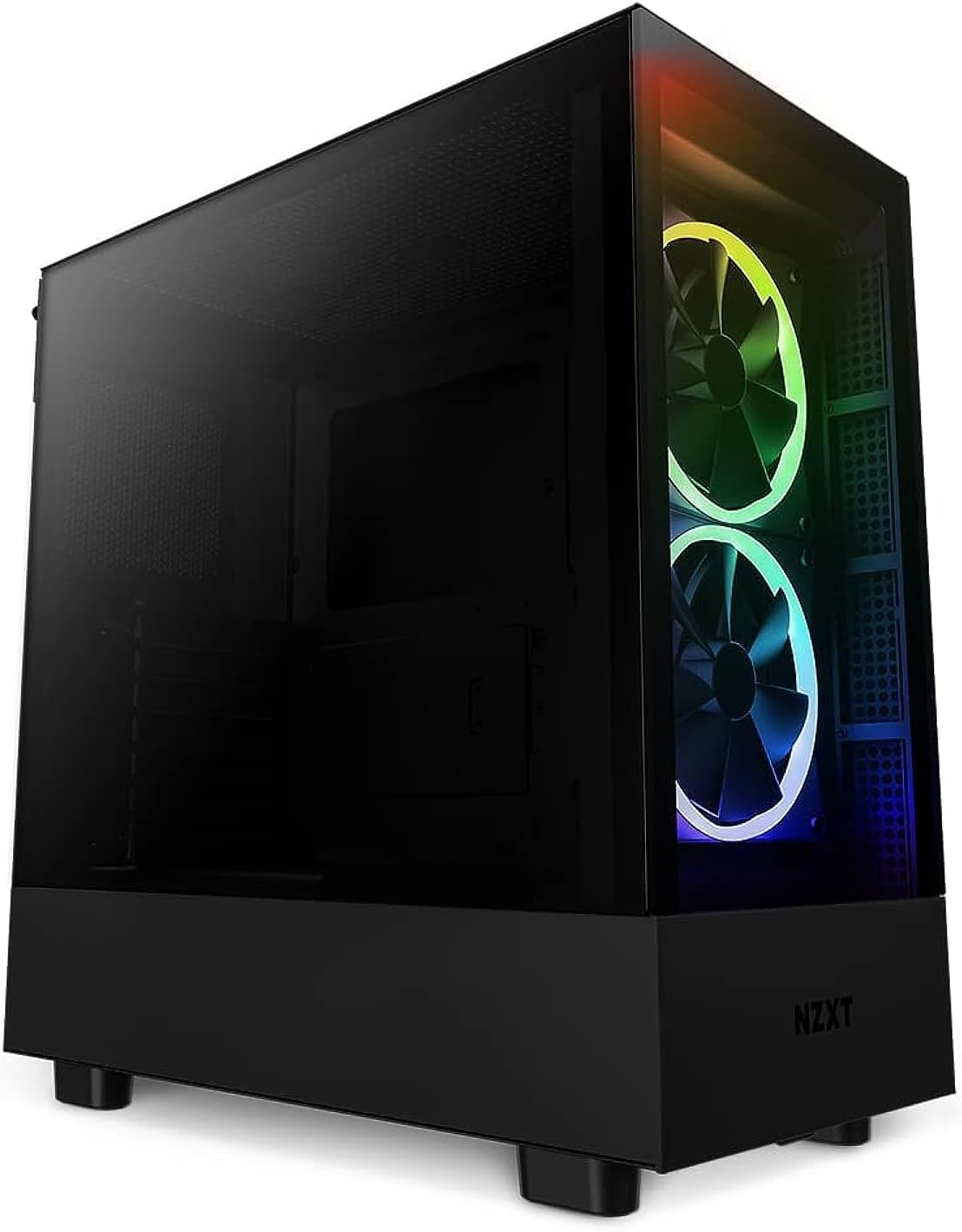 NZXT H5 Flow RGB Compact ATX Mid-Tower PC Gaming Case – High Airflow Perforated Front Panel – Tempered Glass Side Panel – Cable Management – 2 x F140 RGB Core Fans – 280mm Radiator Support – Black