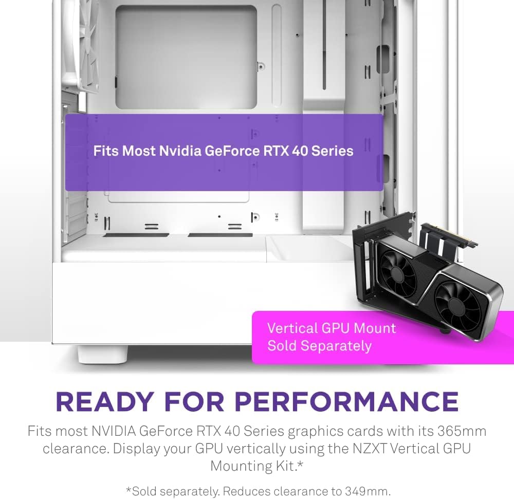NZXT H6 Flow | CC-H61FB-01 | Compact Dual-Chamber Mid-Tower Airflow Case | Panoramic Glass Panels | High-Performance Airflow Panels | Includes 3 x 120mm Fans | Cable Management | Black