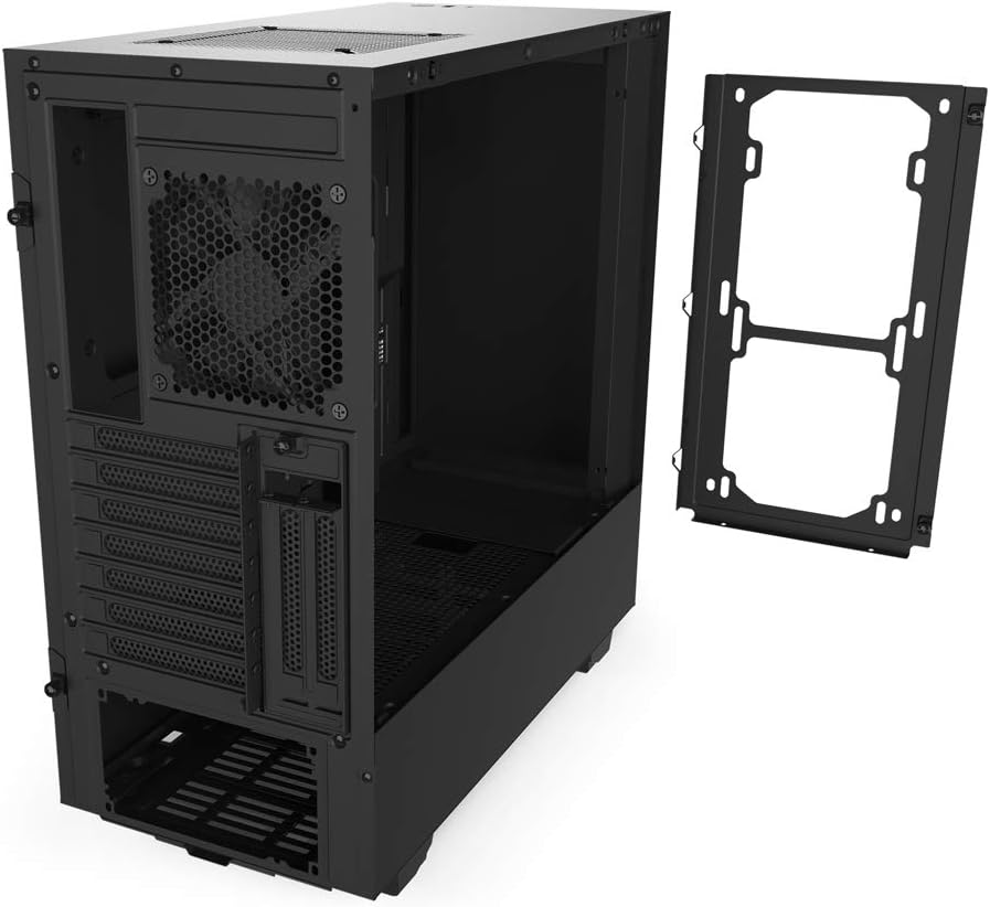 NZXT H6 Flow RGB | CC-H61FB-R1 | Compact Dual-Chamber Mid-Tower Airflow Case | Includes 3 x 120mm RGB Fans | Panoramic Glass Panels | High-Performance Airflow Panels | Cable Management | Black