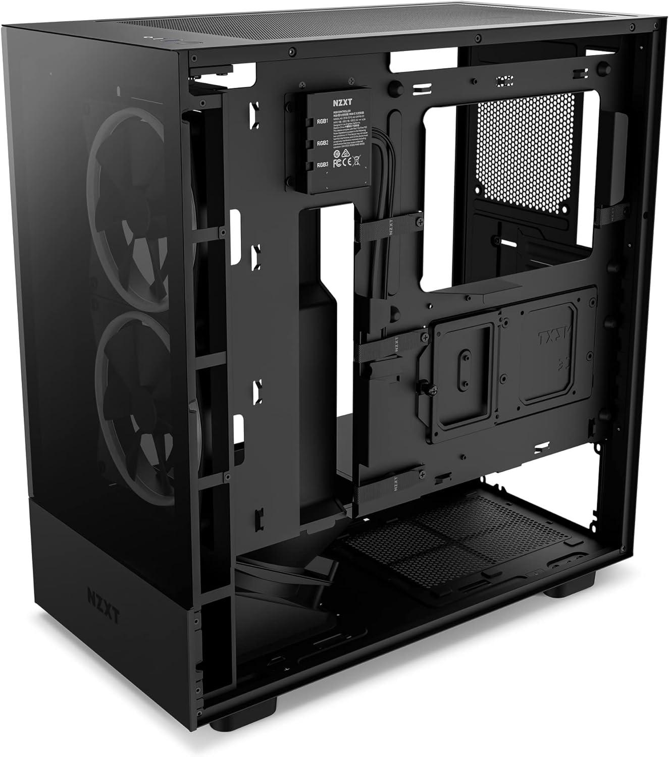 NZXT H6 Flow RGB | CC-H61FB-R1 | Compact Dual-Chamber Mid-Tower Airflow Case | Includes 3 x 120mm RGB Fans | Panoramic Glass Panels | High-Performance Airflow Panels | Cable Management | Black