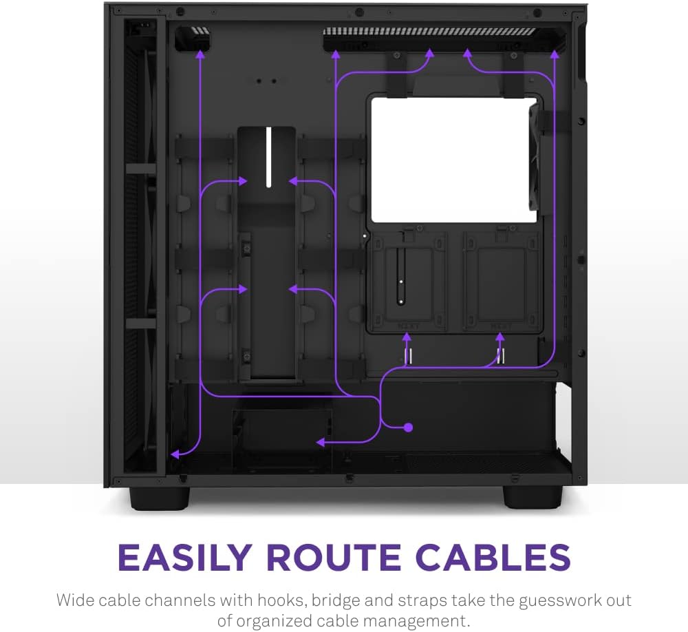 NZXT H7 Flow Mid-Tower ATX PC Gaming Case - High Airflow, Tempered Glass, RGB Fans