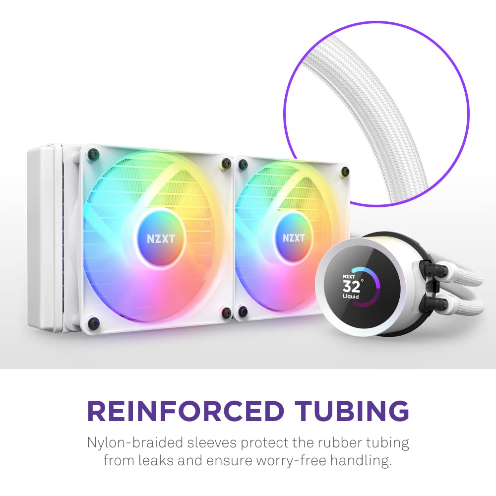 NZXT Kraken 120 - RL-KR120-B1 - AIO RGB CPU Liquid Cooler - Quiet and Effective - Silent Operation - Ring RGB LEDs - Aer P 120mm Radiator Fans (Included),Black