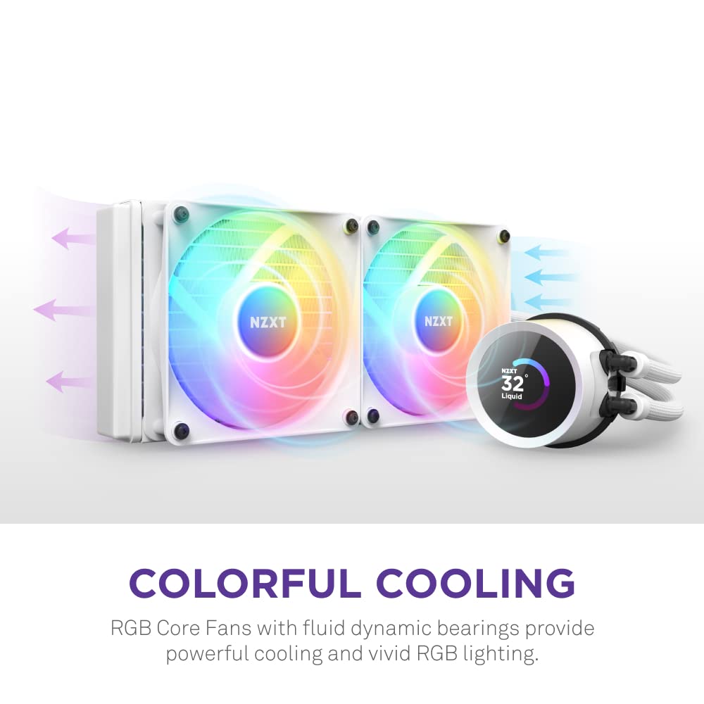 NZXT Kraken 360 RGB - 360mm AIO CPU Liquid Cooler - Customizable 1.54 Square LCD Display for Images, Performance Metrics - High-Performance Pump - 3 x F120 RGB Core Fans - Black