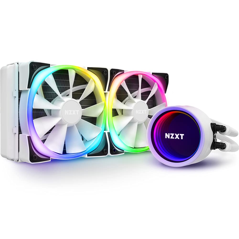 NZXT Kraken 360 RGB - 360mm AIO CPU Liquid Cooler - RL-KR360-W1 - Customizable 1.54 Square LCD Display for Images, Performance Metrics - High-Performance Pump - White