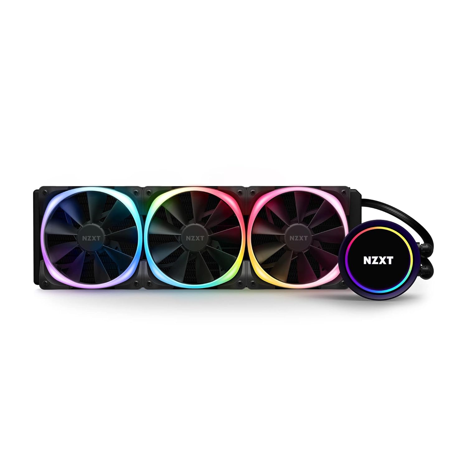 NZXT Kraken 360 RGB - 360mm AIO CPU Liquid Cooler - RL-KR360-W1 - Customizable 1.54 Square LCD Display for Images, Performance Metrics - High-Performance Pump - White