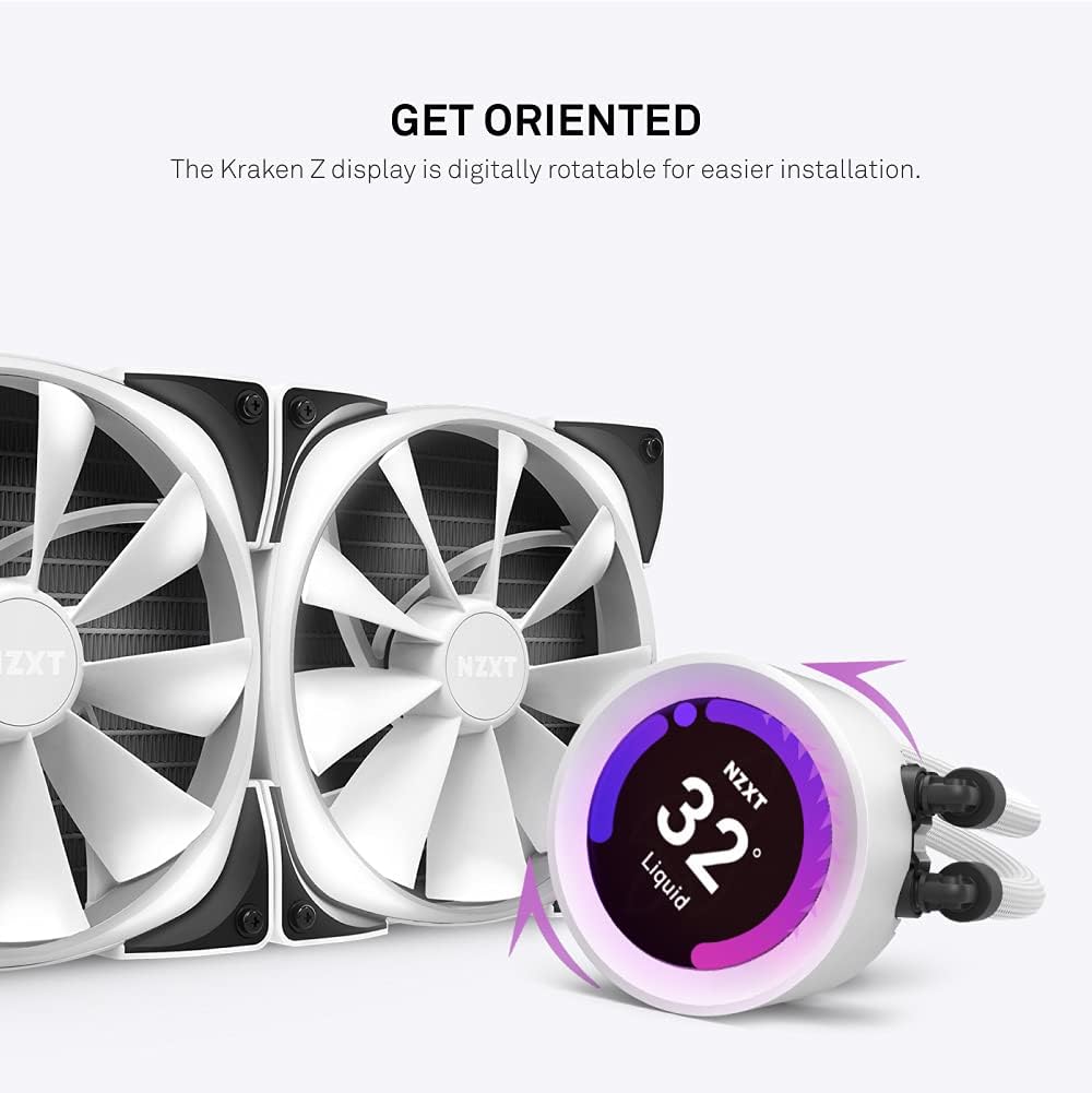 NZXT Kraken Elite RGB 360 - RL-KR36E-B1 - 360mm AIO CPU Liquid Cooler - Customizable 2.36 LCD Display for GIFS, Images, Performance Metrics - High-Performance Pump - 3 x F120 RGB Core Fans - Black